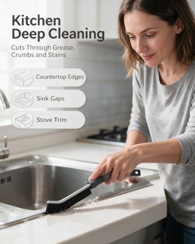 Crevice Cleaning Brush 3 Pack, Hard Bristle Grout Scrub Brush - Image 3