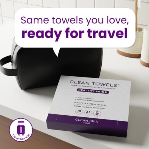 Clean Skin Club Clean Towels XL® Original 50 Ct + Healthy Aging 10ct Travel - Image 6