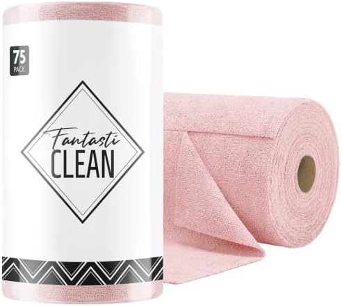 Fantasticlean Microfiber Cleaning Cloth Roll -75 Pack by Fantasticlean