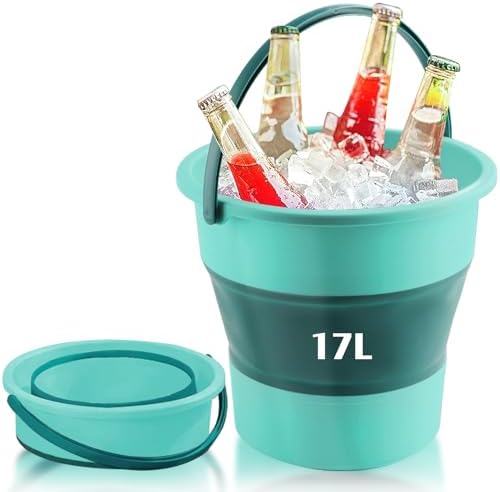 Collapsible Bucket 4.5 Gallon/17L Large Capacity Foldable Cleaning Buckets by INVODA