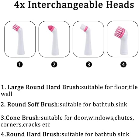 Electric Cleaning Brush with 4 in 1 Multiple Brush Heads, Indoor Household - Image 3