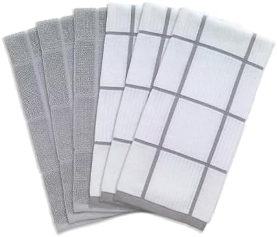 T-Fal Solid & Checked Parquet Kitchen Towels: Highly Absorbent, Super Soft Long - Image 2