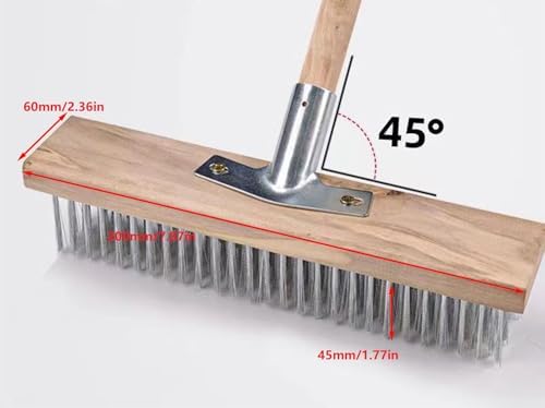 Wire Floor Brush Replacement Head Long Stiff Hair Stainless Steel Wire Brush - Image 3