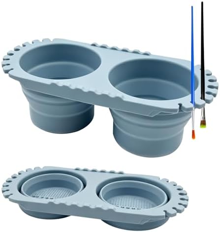 Paint Brush Cleaner Cup, Foldable Silicone Brush Cleaning Rinse Cup by Unknown