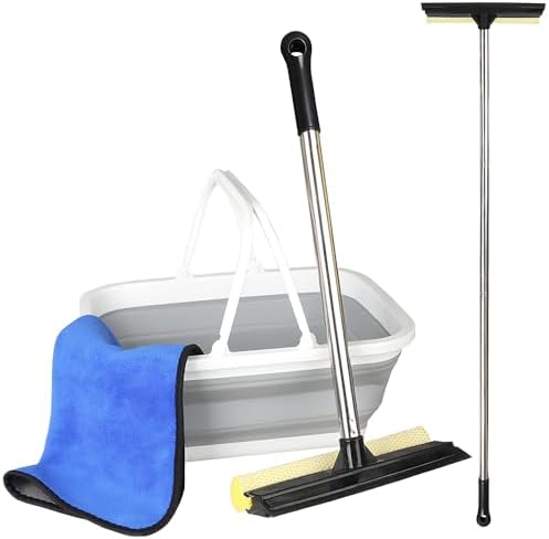 Window Cleaning Kit with 10L Collapsible Bucket by MULING