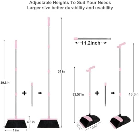 Pink Broom and Dustpan Combo Set - Image 2