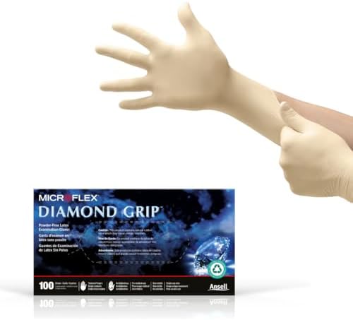 Ansell Microflex Diamond Grip MF-300 Disposable Latex Gloves by Ansell