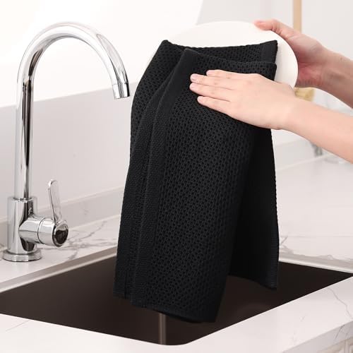 Homaxy 100% Cotton Oversized Waffle Weave Kitchen Towels 8-Pack - Image 4