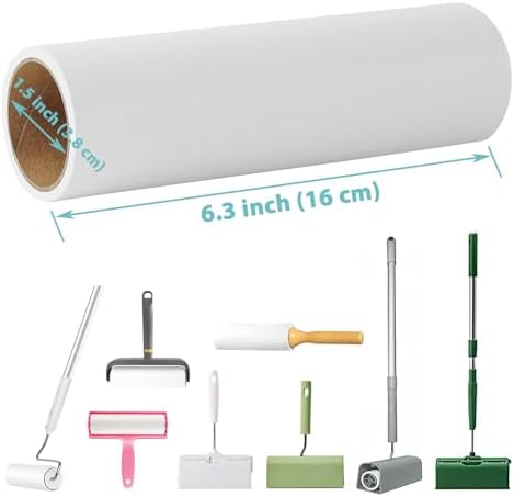 Lint Roller Refills 6.3 inch Great Value 10 Pack Extra Sticky Lint Remover - Image 2