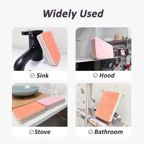 LEAVAQ Microfiber Sponge 4 Pack, Peelable 12-Layer Bathroom Cleaning Pads - Image 6