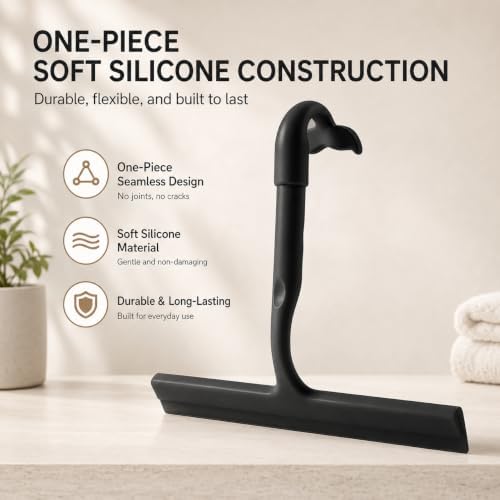 Shower Squeegee for Glass Doors, 9.8" W-Silicone, Streak-Free - Image 5