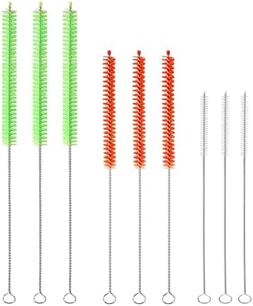 9PCS Reusable Long Colored Straw Cleaner Brush Set 12" Bendable by Unknown