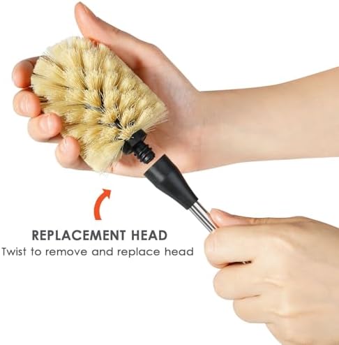 Bottle Cleaning Brush with 2 Replaceable Heads, 15 in - Image 3