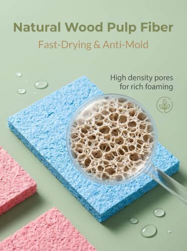 Natural Cellulose Kitchen Sponges 4 Pack Eco-Friendly Biodegradable Super - Image 4