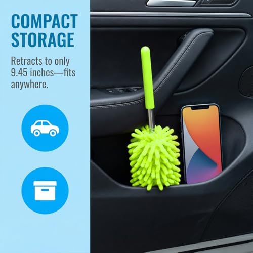 2PCS Car Interior Duster with Extension Pole, 9.45" to 28.35" Microfiber Soft - Image 6