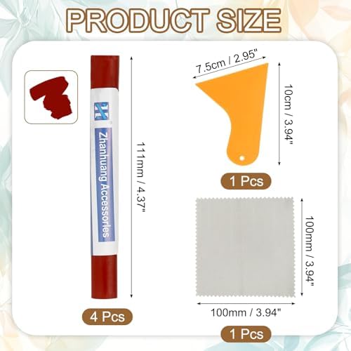 uxcell 4Pcs Wood Filler Sticks, Wood Repair Kit, Dark Reddish Brown - Image 2