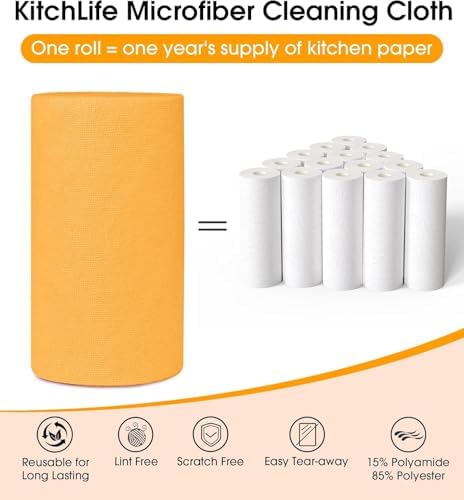 KitchLife Microfiber Cleaning Cloth Roll, 100 Pack - Image 4
