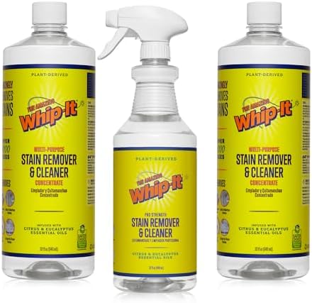 Whip-It Stain Remover and Concentrate Kit, 2-32oz Concentrates & 1-32 OZ Pro by WhipItInventions