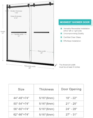 Framed Shower Door, Matte Black - Image 2