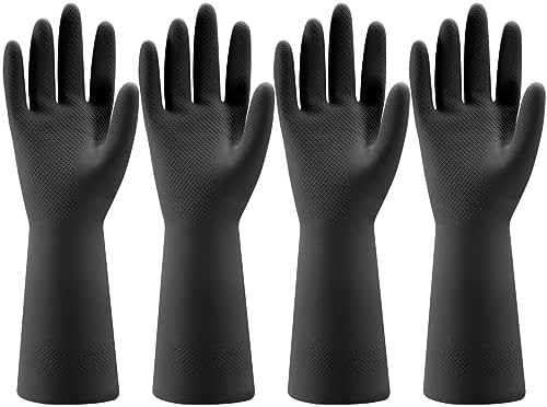 Bamllum 4 Pairs Rubber Kitchen Dishwashing Gloves by Bamllum