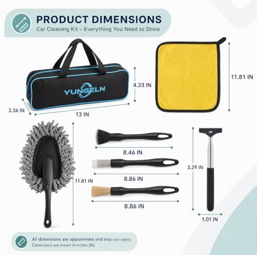 9 PCS Windshield Cleaning Kit, Car Cleaning Kit Interior Cleaner Extendable Car - Image 3