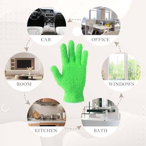 Evridwear 5 Pairs Microfiber Dusting Gloves - Image 4