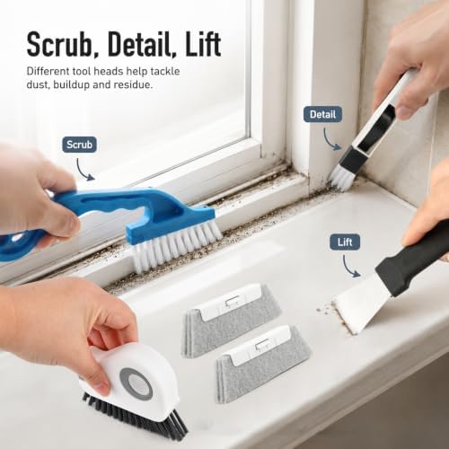 11 Pack Window Track Cleaning Tools Set, Window Groove Cleaning Brush Kit - Image 3