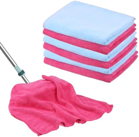 6 Pcs Multicolor Extra Large Microfiber Cleaning Cloth 30 x 20 Inch Reusable by AojSup