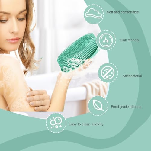 Soft Silicone Body Scrubber 3 PCS Silicone Body Shower, Silicone Loofah 2 in 1 - Image 6