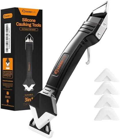 Sakerplus 3-in-1 Silicone Caulking Tools, Caulk Remover Tool and Caulk by SakerPlus