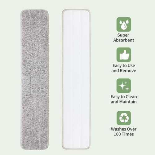 CQT Replacement Flat Floor Mop Reusable Washable Microfiber Pads - Image 3