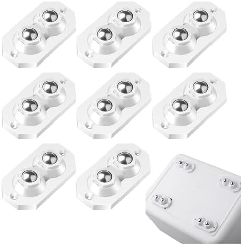 12 Pcs Self Adhesive Caster Wheels Stainless Steel 360° Swivel Low-Profile by YSKmanhuo