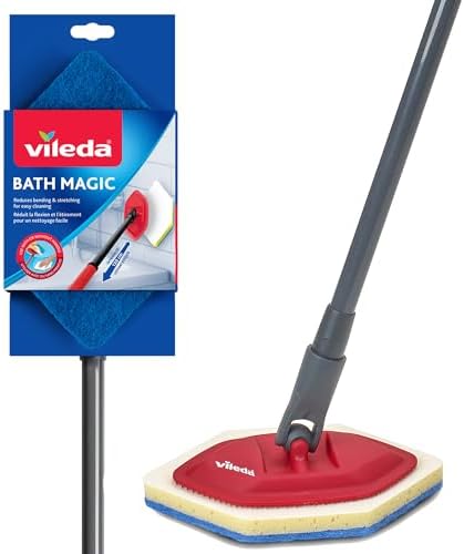 Vileda Bath Magic Bathroom and Tub Mop | Multisurface Cleaning Mop | Safe to by Vileda