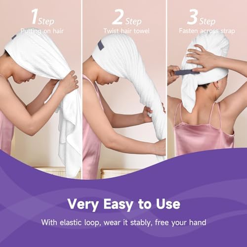 Umisleep Extra Large Microfiber Hair Towel, Ultra Absorbent - Image 2