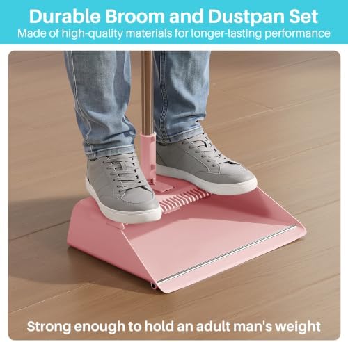 JOYMOOP Pink Broom and Dustpan Set - Image 6