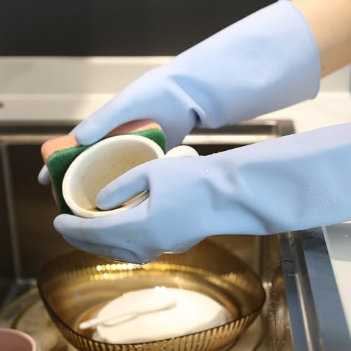 COOLJOB 2 Pairs Household Rubber Gloves, Cotton Lining - Image 5
