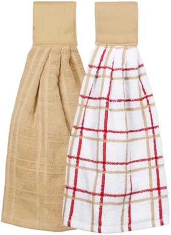 Ritz Premium 100% Cotton Solid and Multi Check Kitchen Tie Towel, Super Soft by RITZ