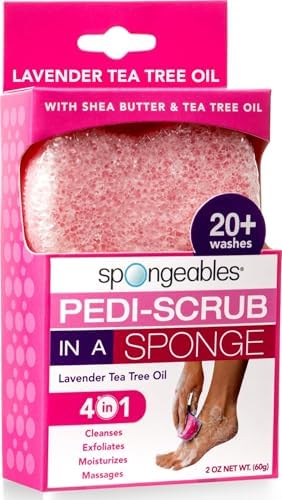 Spongeables Pedi Scrub Foot Exfoliating 20+ Wash Sponge by Spongeables