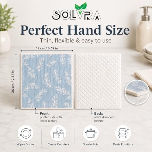 10 Pcs Leaf Print Swedish Dishcloths - Image 2