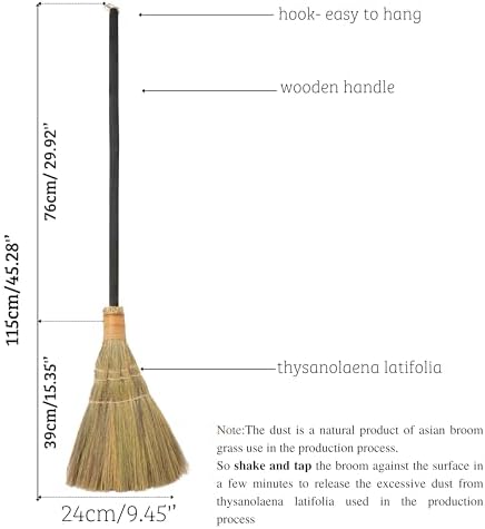 Vietnamese Straw Soft Black Broom - Image 2
