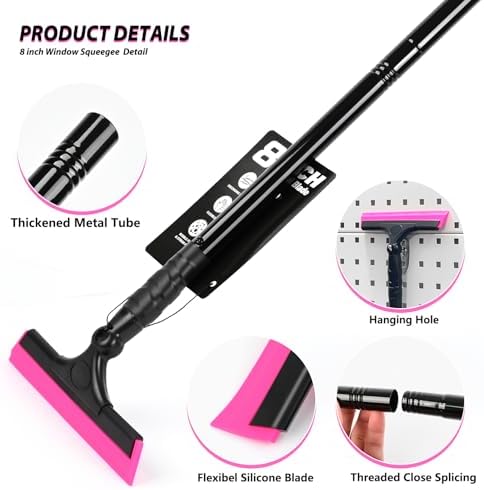 EHDIS 8 Inch Wide Silicone Window Tint Squeegee 16‘’ -45 ‘’ Long Handle - Image 3