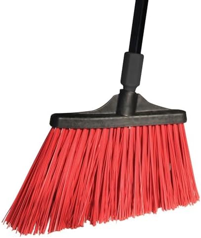831648 O-Cedar Maxistrong Heavy Duty Angle Broom Black/Red - Image 4