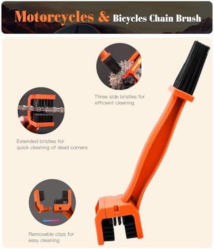 YeewayVeh 7PCS Motorcycle Cleaning Kit, 2-Size Bendable Wheel Brush - Image 6