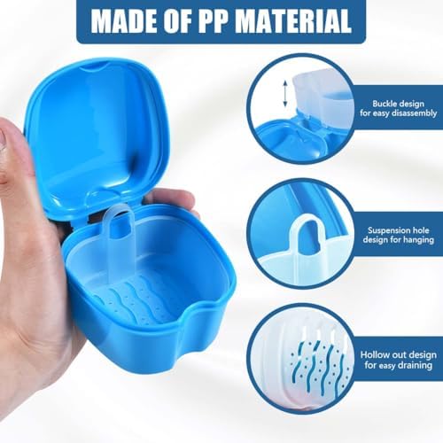 KISEER 2 Pack Denture Bath Case Cup Box Holder Storage Container - Image 3