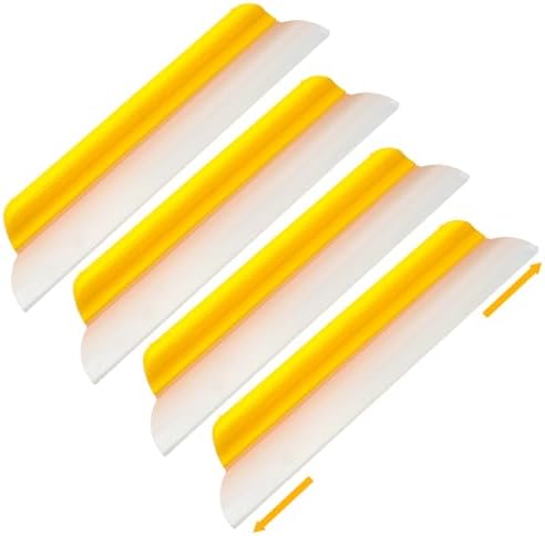 4 Pack 14 Inch Car Drying Squeegee Yellow Silicone Window Blade by Lanties