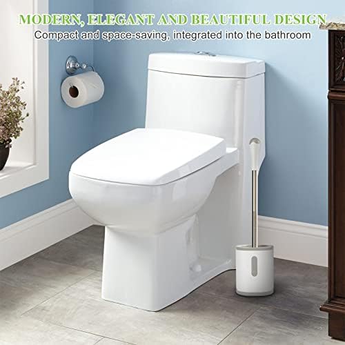 AONEZ Compact Toilet Brush & Holder, Stainless Steel Handle, Space Saving - Image 6