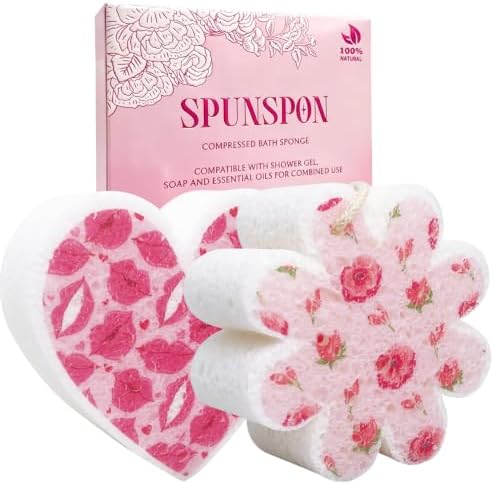 Bath Loofah Sponge, Skin Massage, Heart+Flower by Mainlyrunmakeupsuppliers