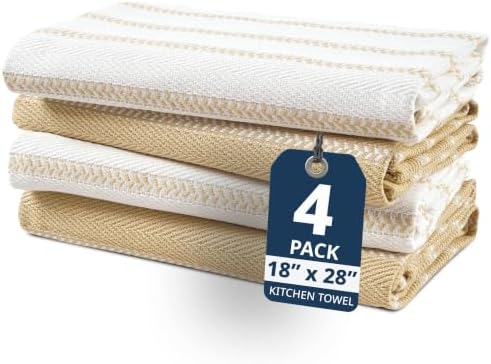 LANE LINEN Hand Towels for Kitchen 100% Cotton Absorbent 4 Pack by LaneLinen
