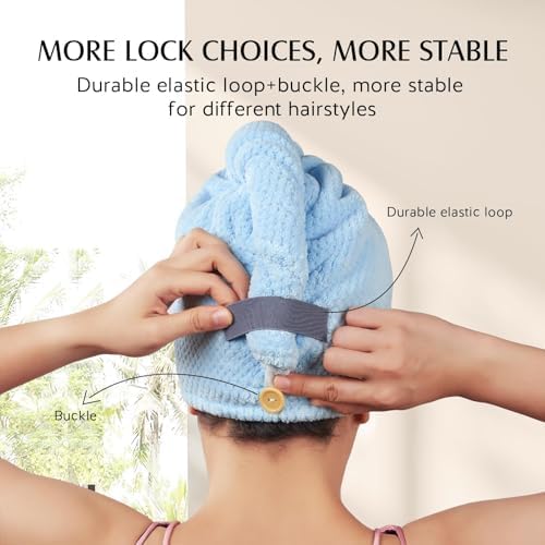 YFONG 3 Pack Large Microfiber Hair Towel Wrap Long Hair, 400 GSM Thicker - Image 6