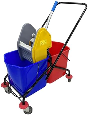 Commercial Double Bucket Mop Cart by Unknown